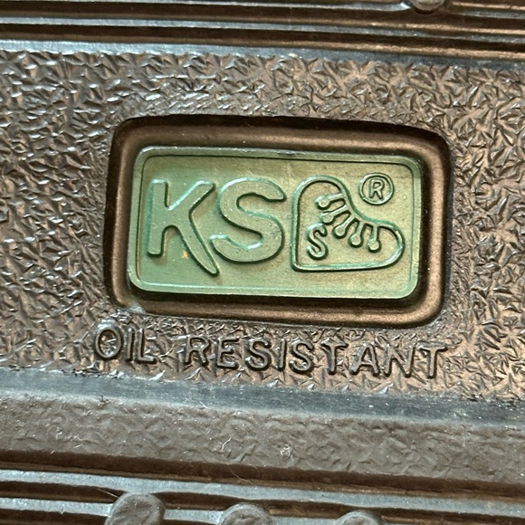 KS Black Leather Uppers Oil Resistant Lace Up Crew Kitchen Shoes Size 6 HTF - Picture 4 of 4